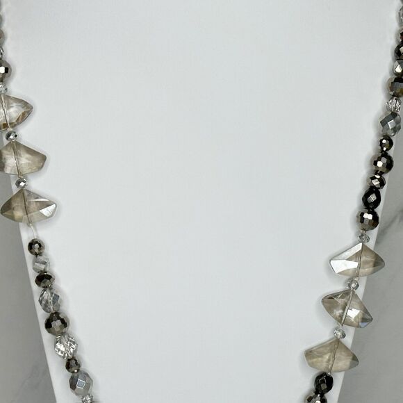 Chico's Metallic Beaded Long Statement Necklace ✨ - Picture 11 of 14